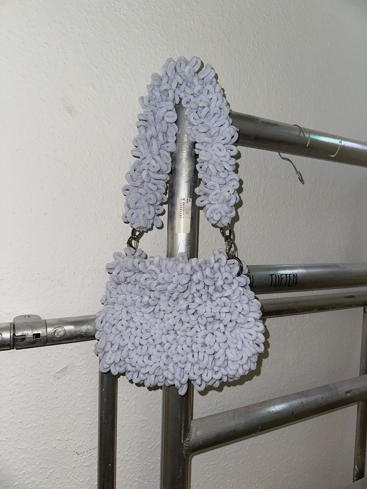 Curlz Bag Ice Blue - Small - Handmade Crochet Bag with Snap Link