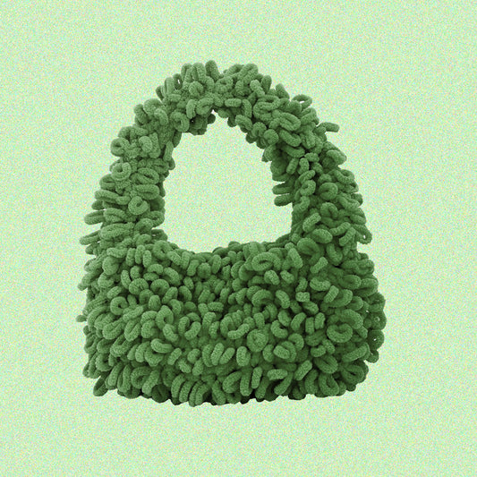 Curlz Bag Broccoli Green - Medium - Handmade Crochet Bag