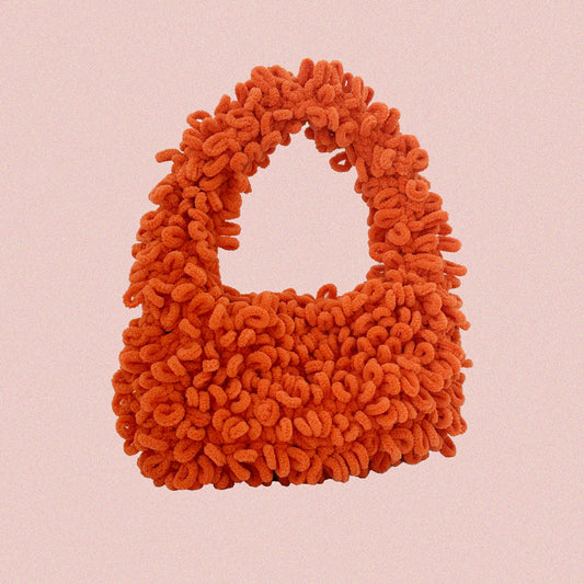 Curlz Bag Spicy Orange - Medium - Handmade Crochet Bag